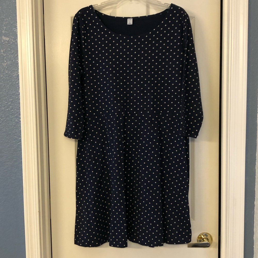 Old Navy blue with white polka dot dress